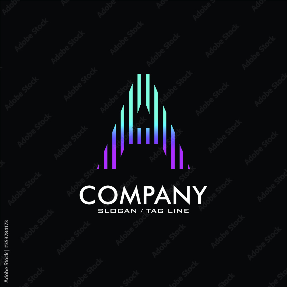letter A lines logo design vector letter A lines logo design vector