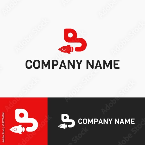 Rocket Letter B logo template