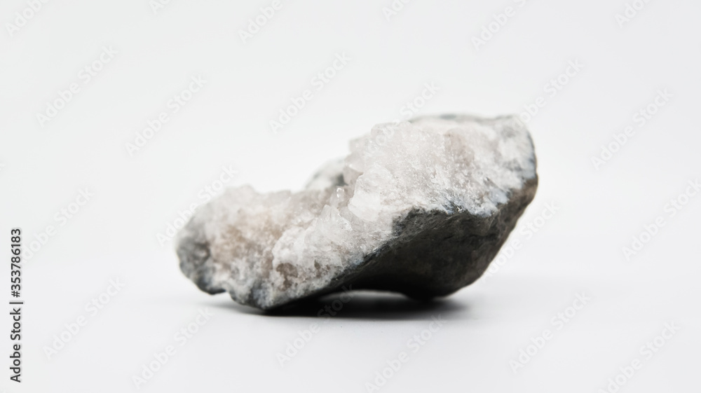 White crystal with a white background White crystal with a white background