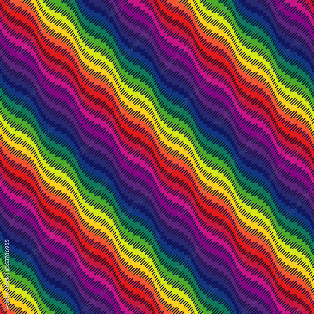 Multicolor ornamental seamless pattern