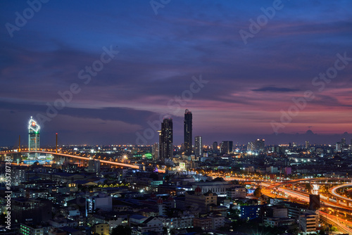 Beautiful sky in City View at evening Time Thailand © oatharts