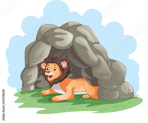 a lion in the den photo