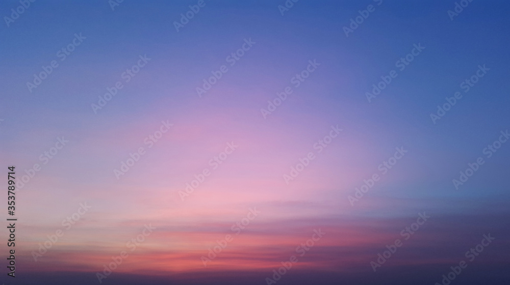 blue and rosy evening sunset