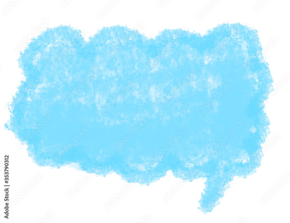Abstract watercolor hand drawn background.Speech bubble icon.A cloud is blue.Banner for decoration and labeling.