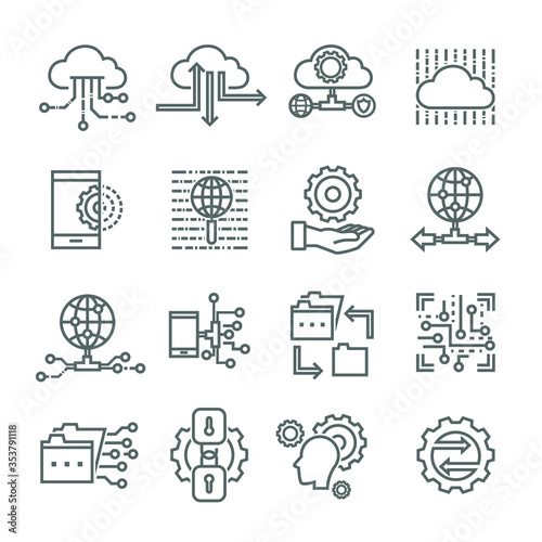 Data Technology Service icon set / Data icon set 01
