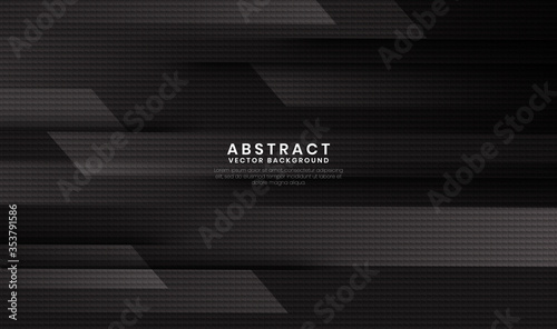 Black abstract geometric background with squares textured and horizontal lines. Modern shape concept with plaid decoration patterns