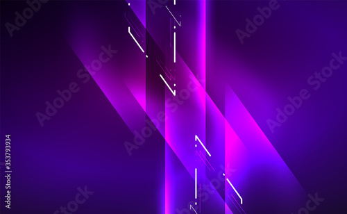 Dynamic neon shiny abstract background. Trendy abstract layout template for business or technology presentation, internet poster or web brochure cover, wallpaper
