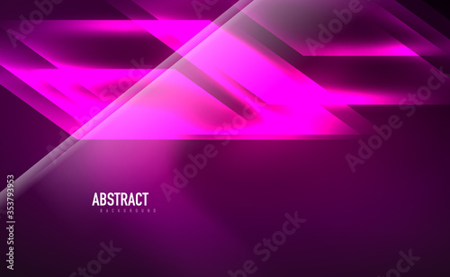 Dynamic neon shiny abstract background. Trendy abstract layout template for business or technology presentation, internet poster or web brochure cover, wallpaper