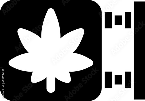 Black Marijuana and cannabis store icon isolated on white background. Equipment and accessories for smoking, storing medical cannabis. Vector Illustration.