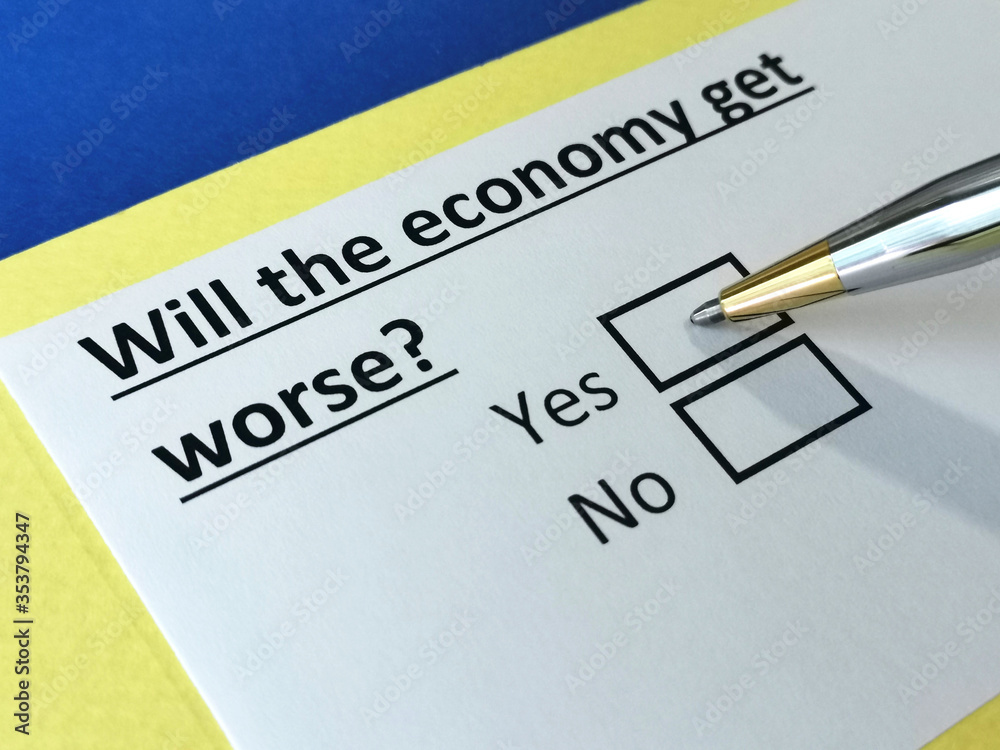 One person is answering question about bad economy. One person is answering question about bad economy.