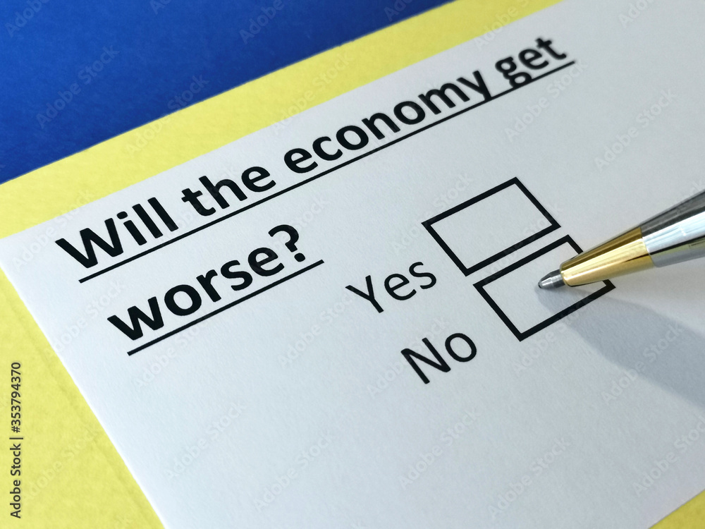 One person is answering question about bad economy. One person is answering question about bad economy.