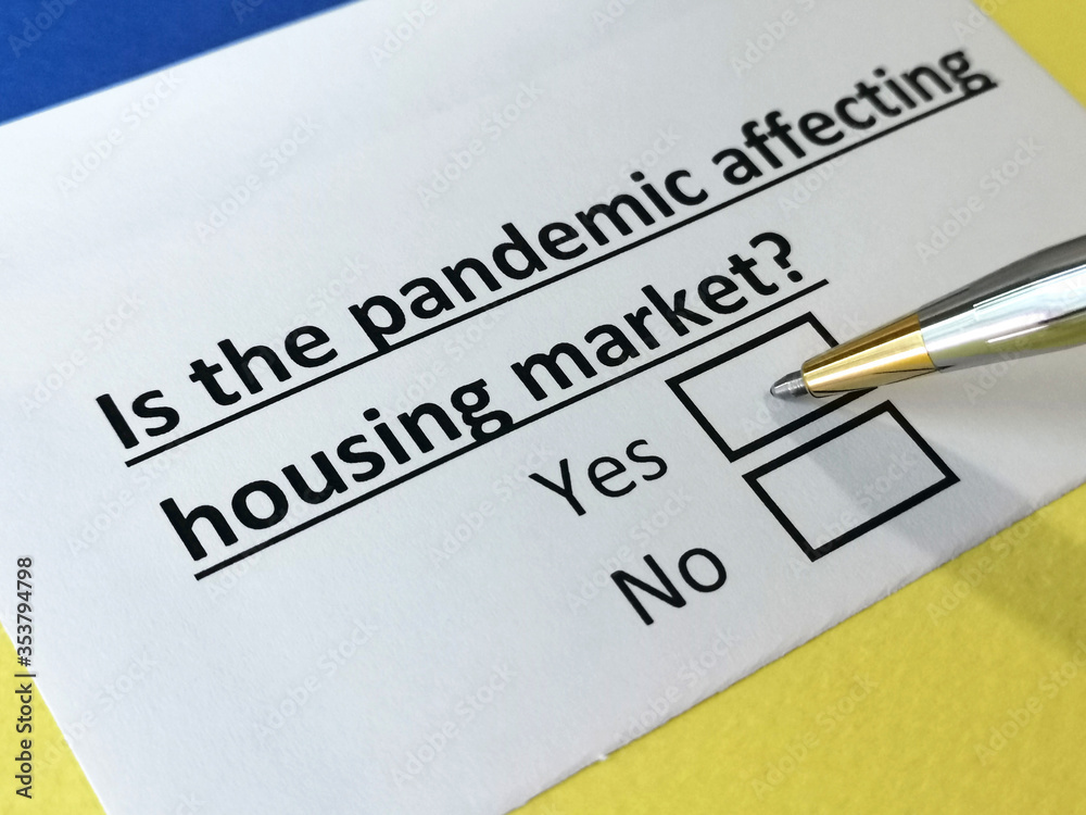 One person is answering question about how pandemic affecting housing market. One person is answering question about how pandemic affecting housing market.