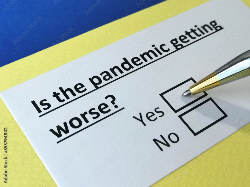 One person is answering question about pandemic. One person is answering question about pandemic.