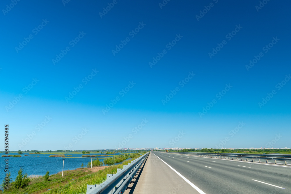 A highway stretching away into the distance