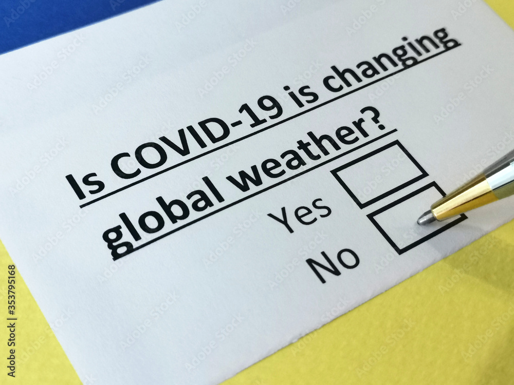One person is answering question about covid-19 effects on global warming. One person is answering question about covid-19 effects on global warming.