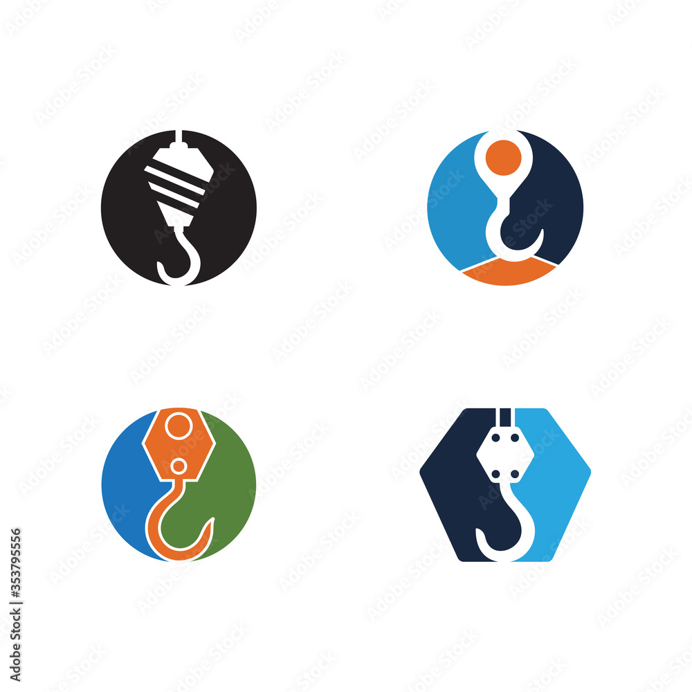 Set of Crane hook logo vector template Set of Crane hook logo vector template