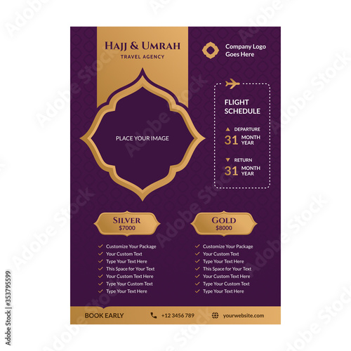 islamic flyer design template vector photo