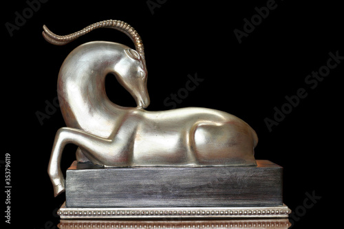 Silver deer statue