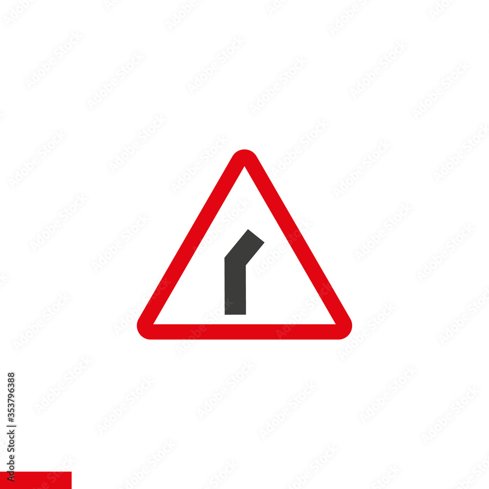 Red Exclamation Sign - Danger Triangle Road sign isolated on white background. Red Exclamation Sign - Danger Triangle Road sign isolated on white background.
