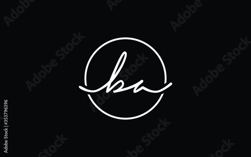 ba or ab Cursive Letter Initial Logo Design, Vector Template photo