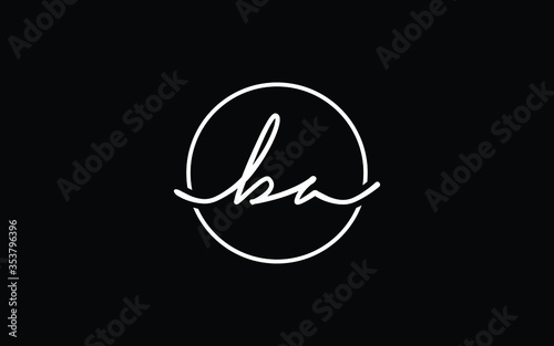 ba or ab Cursive Letter Initial Logo Design, Vector Template
