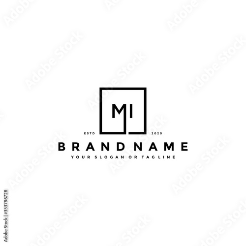 letter MI logo design vector