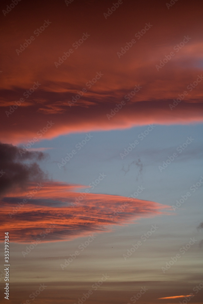 Cloud formations at sunset, UK