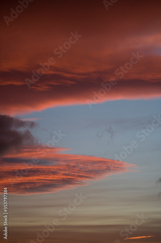 Cloud formations at sunset  UK