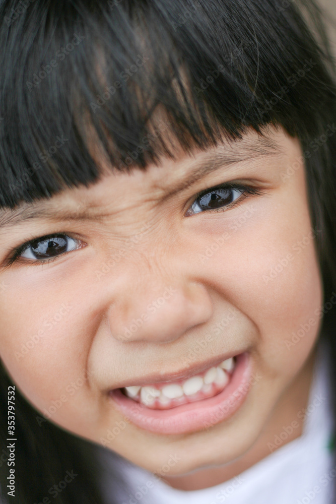 Happy Asian kid girl smiling Happy Asian kid girl smiling
