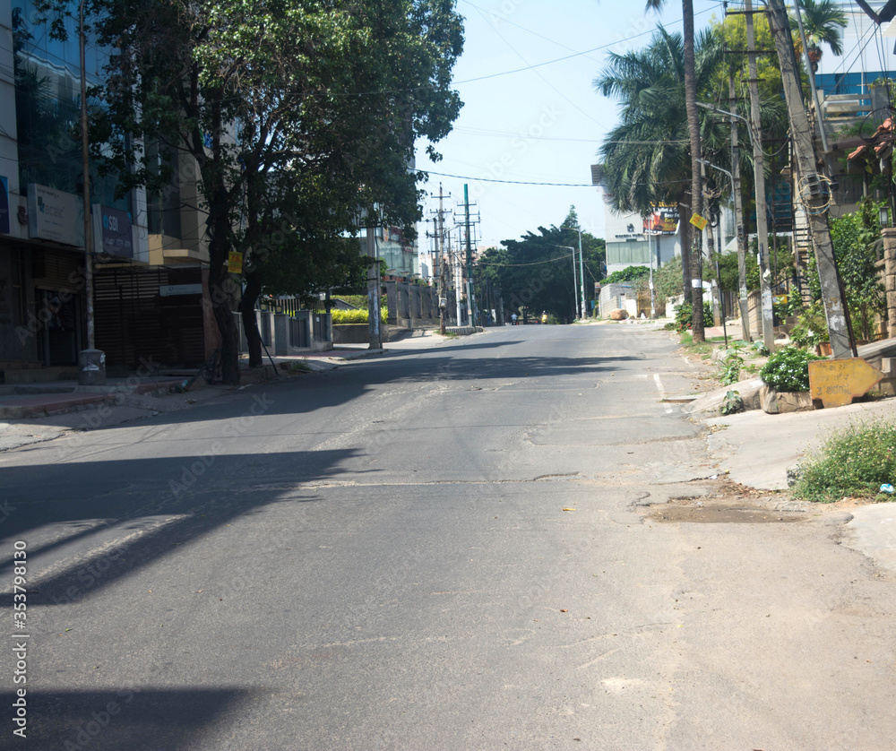  Empty roads during corona lock down period .