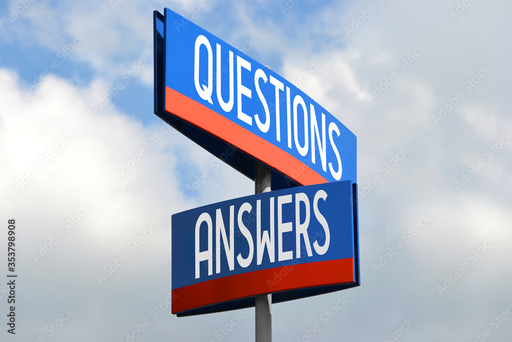 Fototapeta premium Questions and answers street sign
