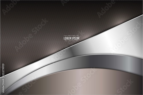  Elegant metallic background with brown and silver vector illustration