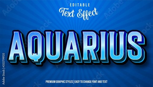 Aquarius 3d Editable text Effect Styles