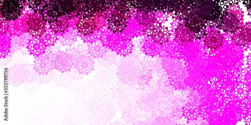 Light Pink vector template with ice snowflakes.