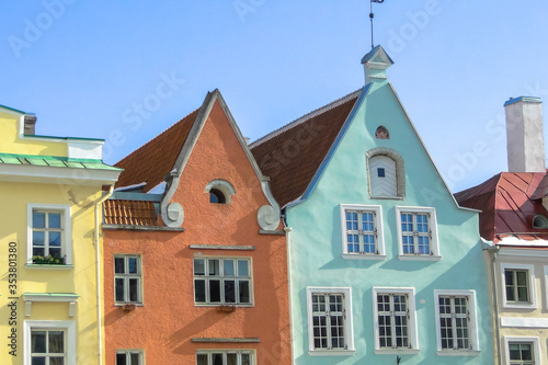 Colorful houses in the center of Tallinn