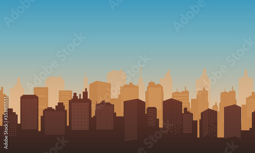 Town city of silhouette in the morning © City