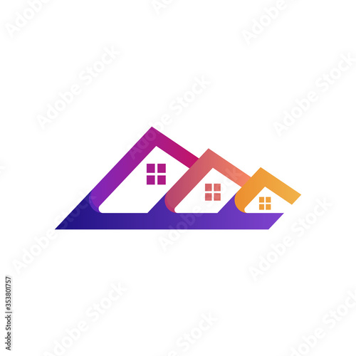 real estate business logo vector template, property and building symbol