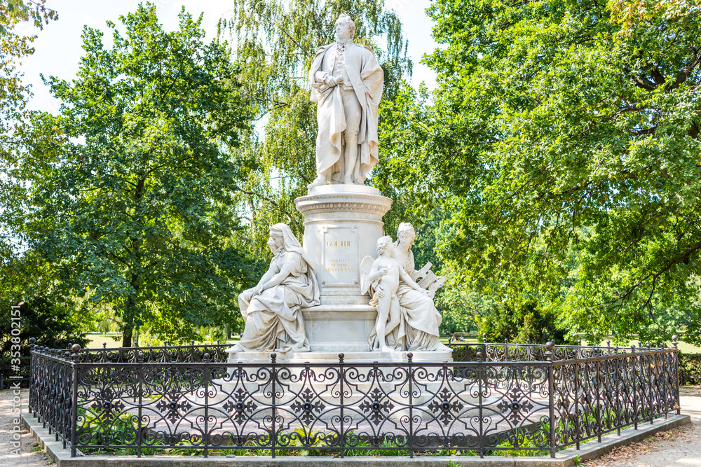 Statue Of Johann Wolfgang Von Goethe, a German writer and statesman,  in Tiergarten park, Berlin, Germany