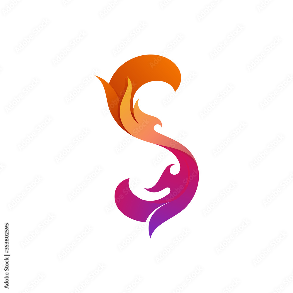 initial letter s with fire shape logo vector template initial letter s with fire shape logo vector template