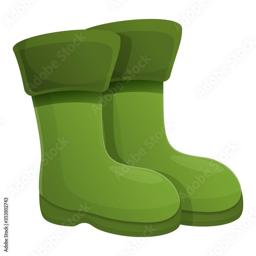 Fisherman boots icon. Cartoon of fisherman boots vector icon for web design isolated on white background