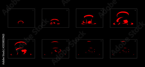 Fire explosion effect. Explosion Animation effect. Animation Sprite sheet for games, cartoon or animation. vector style animation effect 1106.