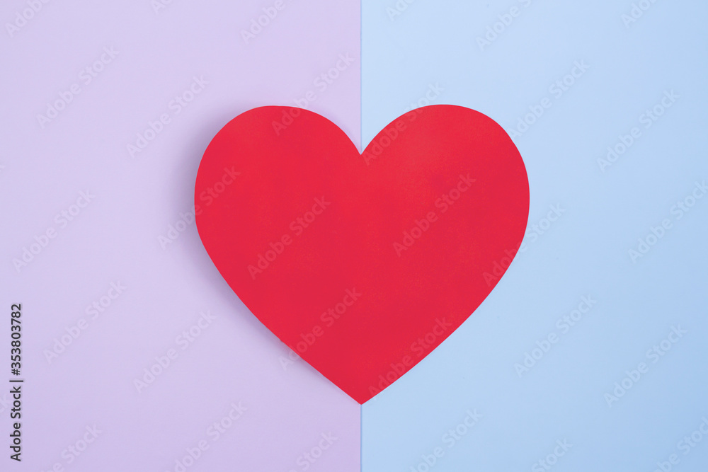Heart shaped red paper in white background, , Valentines Day background, Holiday Card, Clipping path done using pen tool.