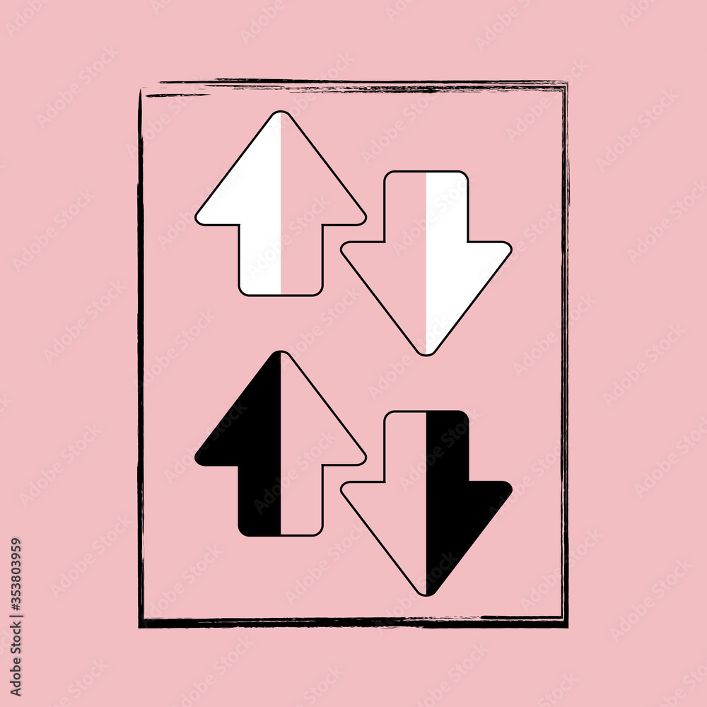 Arrow icon,editable stroke vector illustration eps10