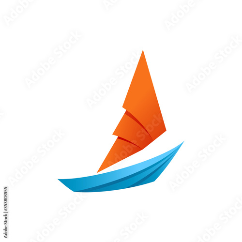 sailboat modern logo vector template, sailing/transportation symbol, dhow ship icon