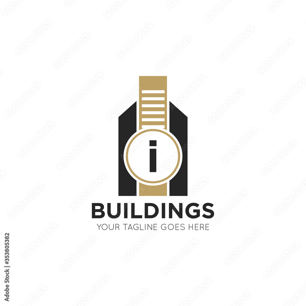 initial letter i building logo vector illustration design template initial letter i building logo vector illustration design template