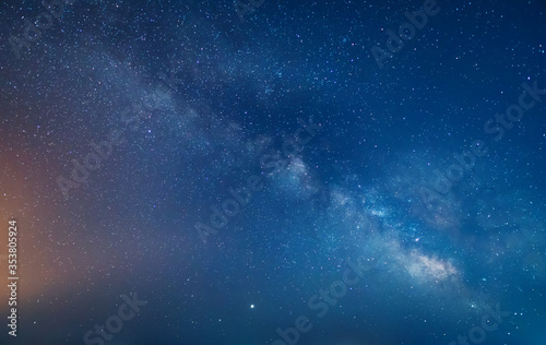Milky Way in night sky.