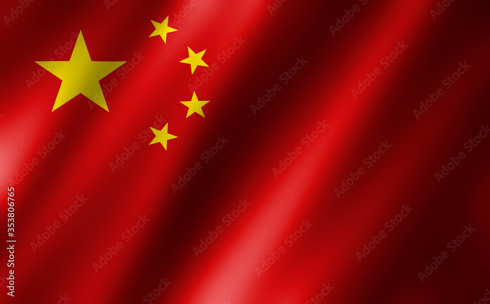 3D rendering of the waving flag China 3D rendering of the waving flag China