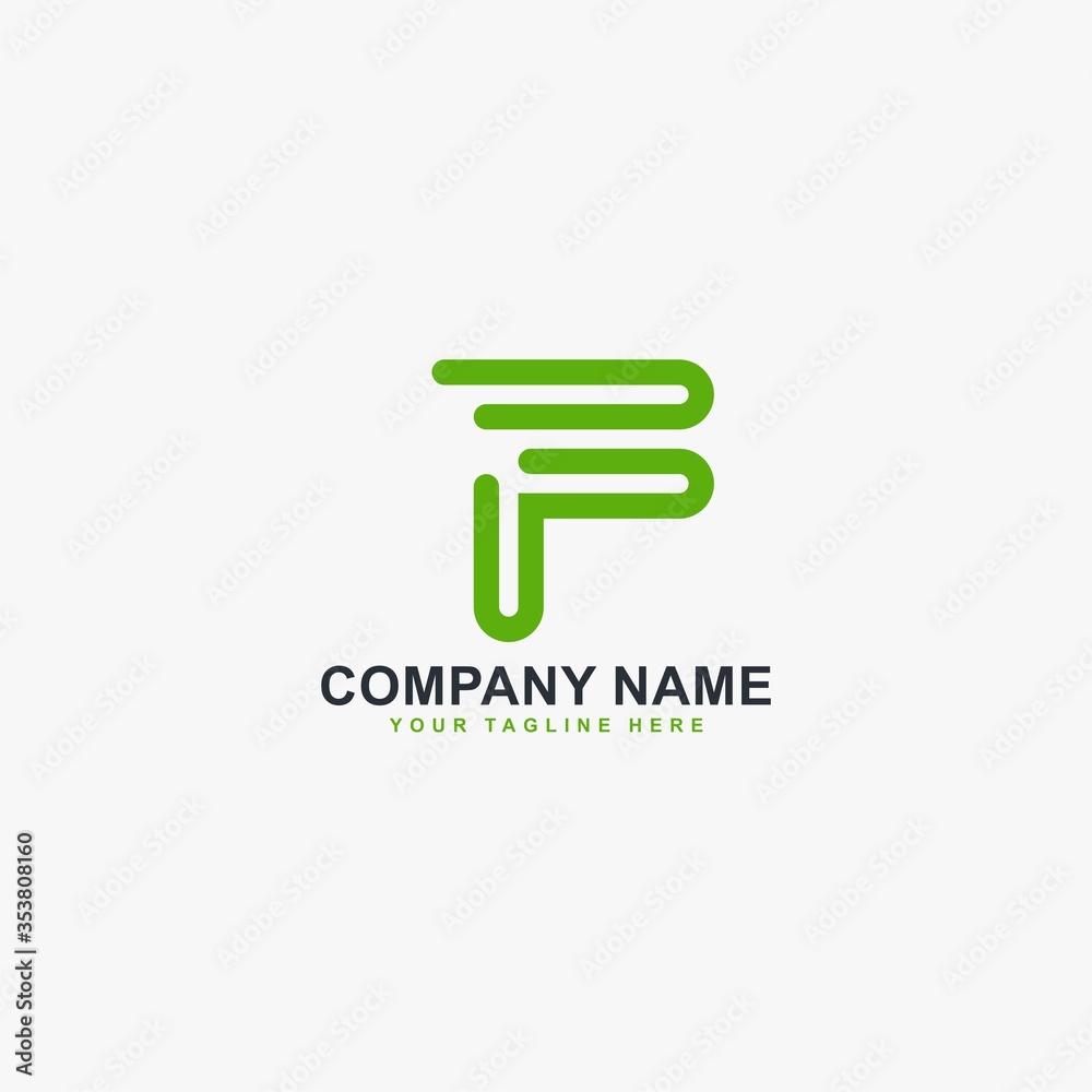 Letter F line logo design vector. Monogram F type abstract symbol. Letter F line logo design vector. Monogram F type abstract symbol.