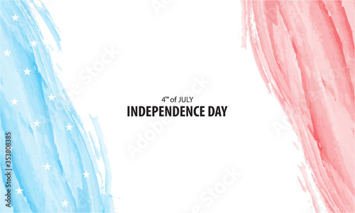 4th of July - Independence Day Background with Watercolor Style