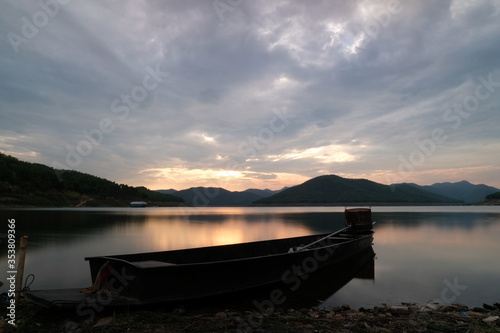 sunset over the lake